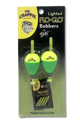 MR. CRAPPIE FLO-GLO LIGHTED SNAP-ON BOBBER 2PK