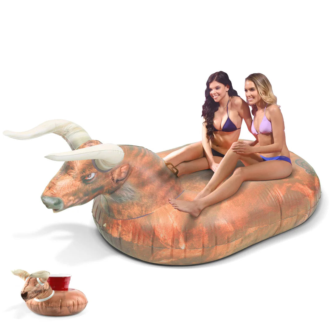GOFLOATS GIANT BULL WITH BULL DRINK FLOAT