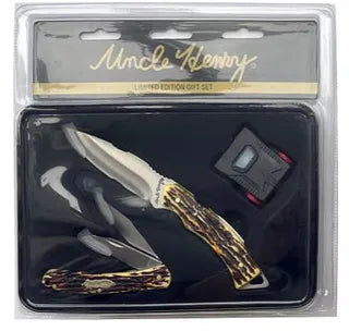 UNCLE HENRY KNIVES FIXED/FOLDER TIN HAT LIGHT