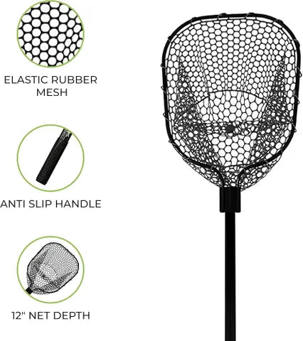 RIVER EDGE 17"X19" NET 36" COLLAPSABLE HANDLE BLACK