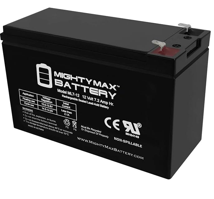 MIGHTYMAX 12V BATTERY RECHAREABLE