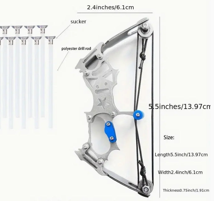 AMBIDEXTROUS 5.5" MINI ARCHERY BOW SET WITH 10 ARROWS & TARGET