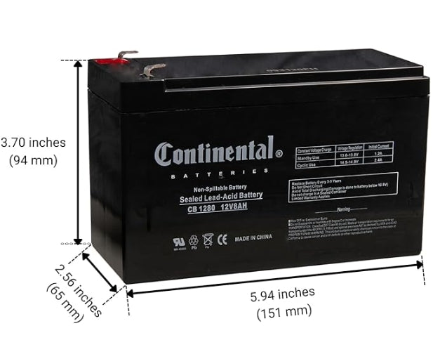 CONTINENTAL BATTERY 12V 8AH SEAL LEAD-ACIT BATTERY