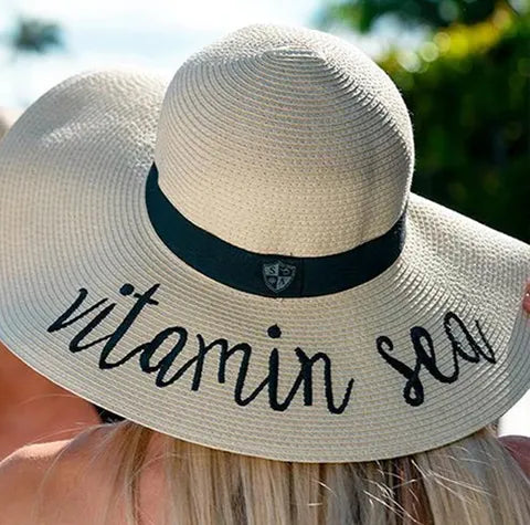 LUCKY7 LADIES SUMMER FLOPPY STRAW HAT "VITAMIN SEA" UPF50+
