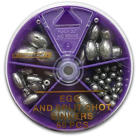 HT EGG & SPLIT SHOT SINKERS ASSORTMENT 55PC