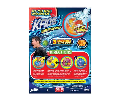 KAOS REUSABLE WATER BOMBS 3PK