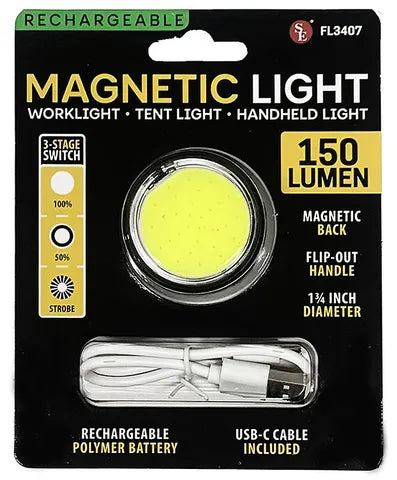 150-LUMEN RECHARGEABLE 3-IN-1 MAGNETIC HANGING LIGHT