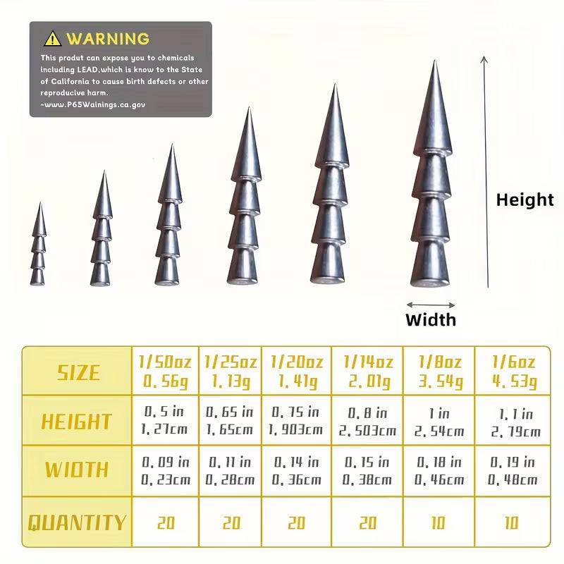 100PCS BOX LEAD NAIL WEIGHTS